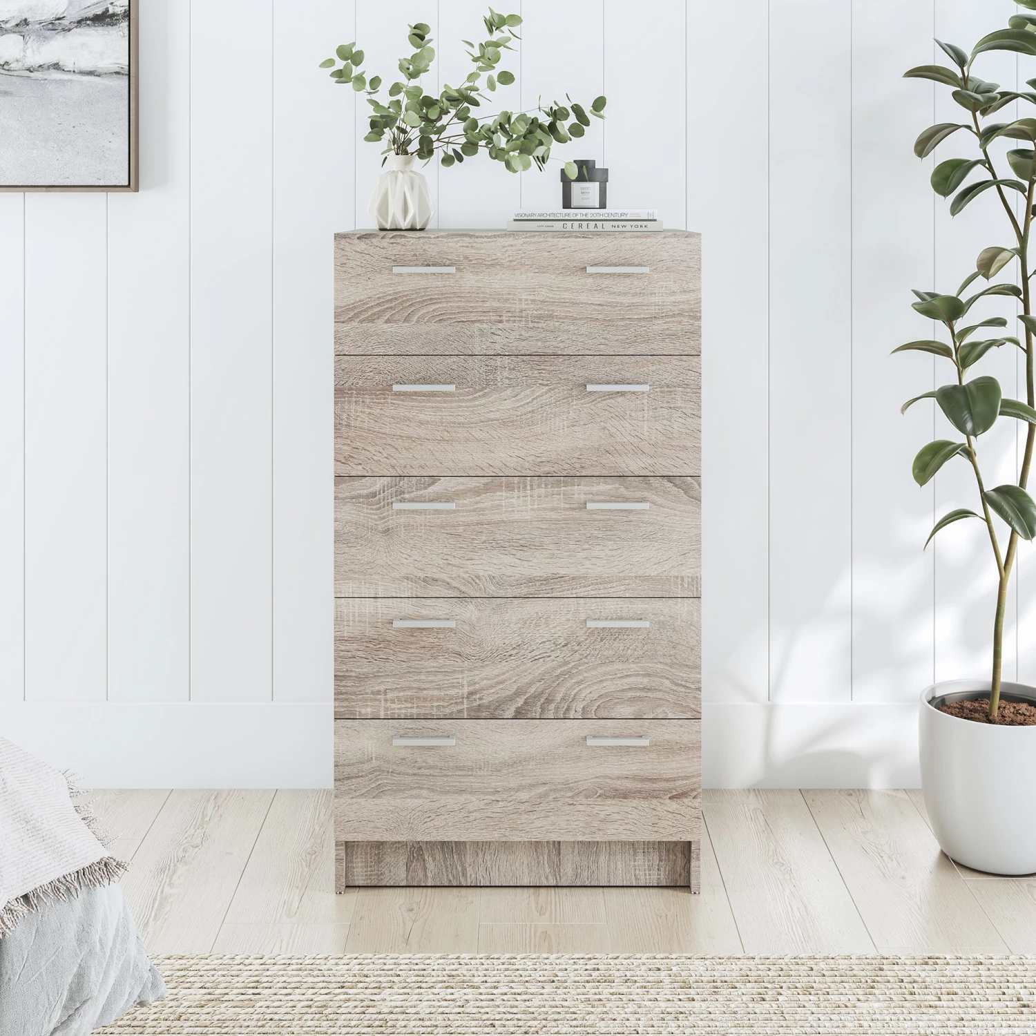 Tribecca 5 Drawer Storage Chest In Light Sonoma Oak