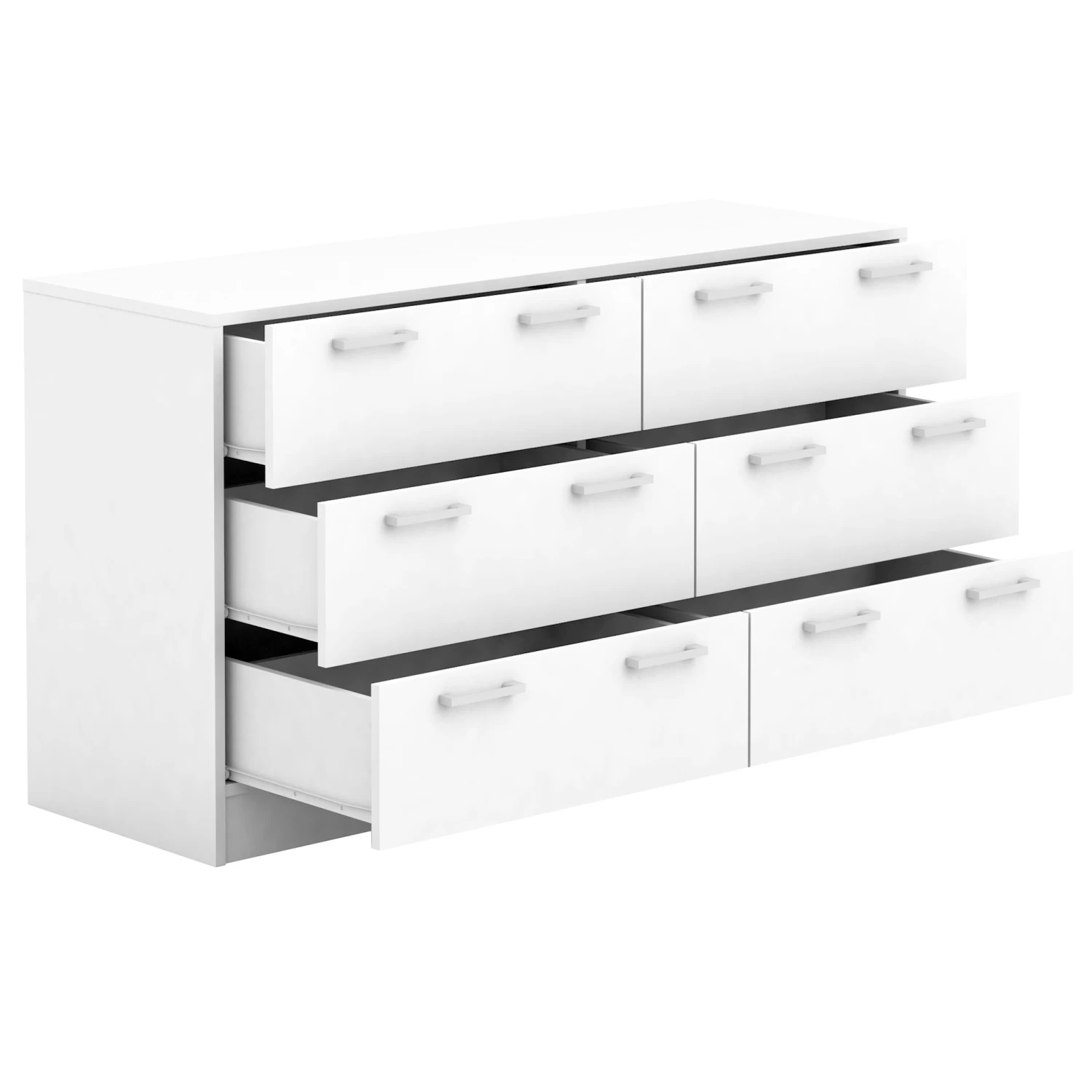 Tribecca Chest Of 6 Drawers Lowboy Dresser In White - Image 9