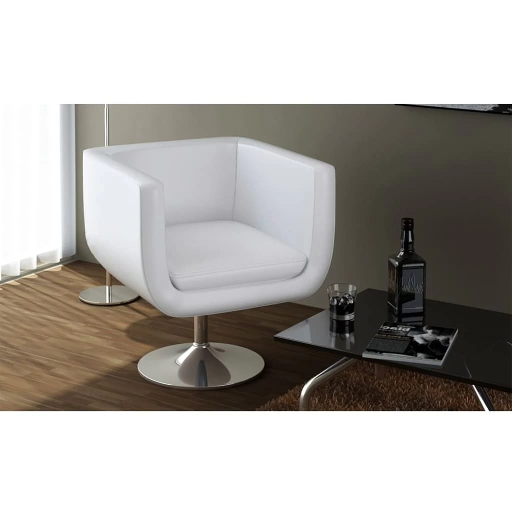 Bar Stool White Faux Leather VidaXL