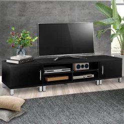 Artiss Black Entertainment Unit TV Cabinet TV Stand 190CM Length