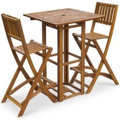 3 Piece Bistro Set Solid Acacia Wood VidaXL