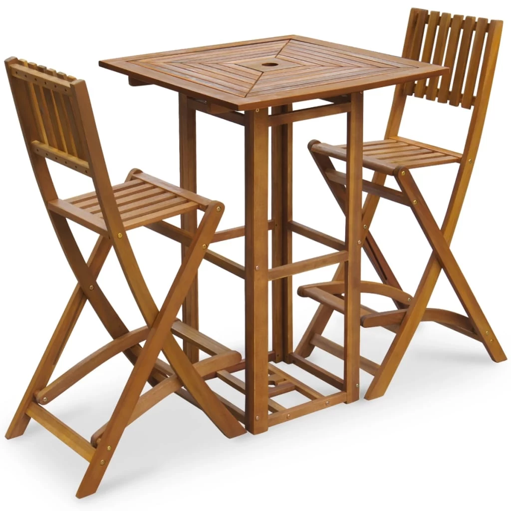 3 Piece Bistro Set Solid Acacia Wood VidaXL