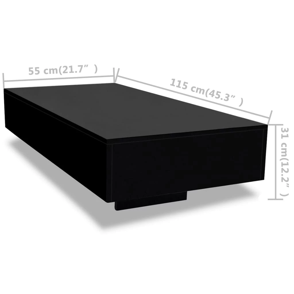 Coffee Table High Gloss Black VidaXL - Image 5