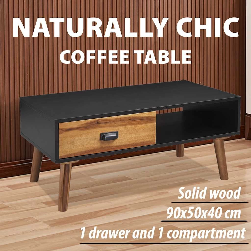 Coffee Table 90x50x40 Cm Solid Acacia Wood VidaXL - Image 2