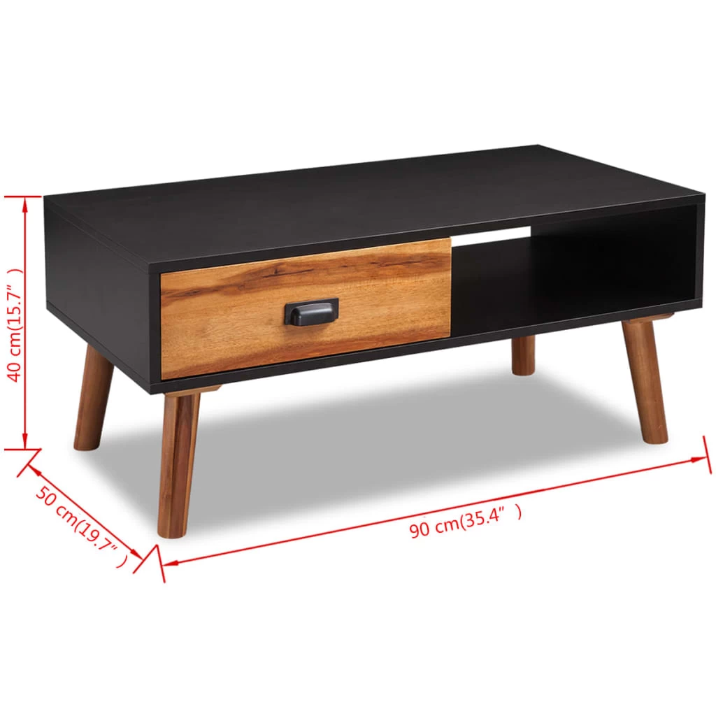 Coffee Table 90x50x40 Cm Solid Acacia Wood VidaXL - Image 5