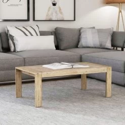 Coffee Table Solid Brushed Acacia Wood 110x60x40 Cm VidaXL