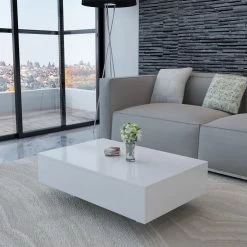 Coffee Table High Gloss White VidaXL