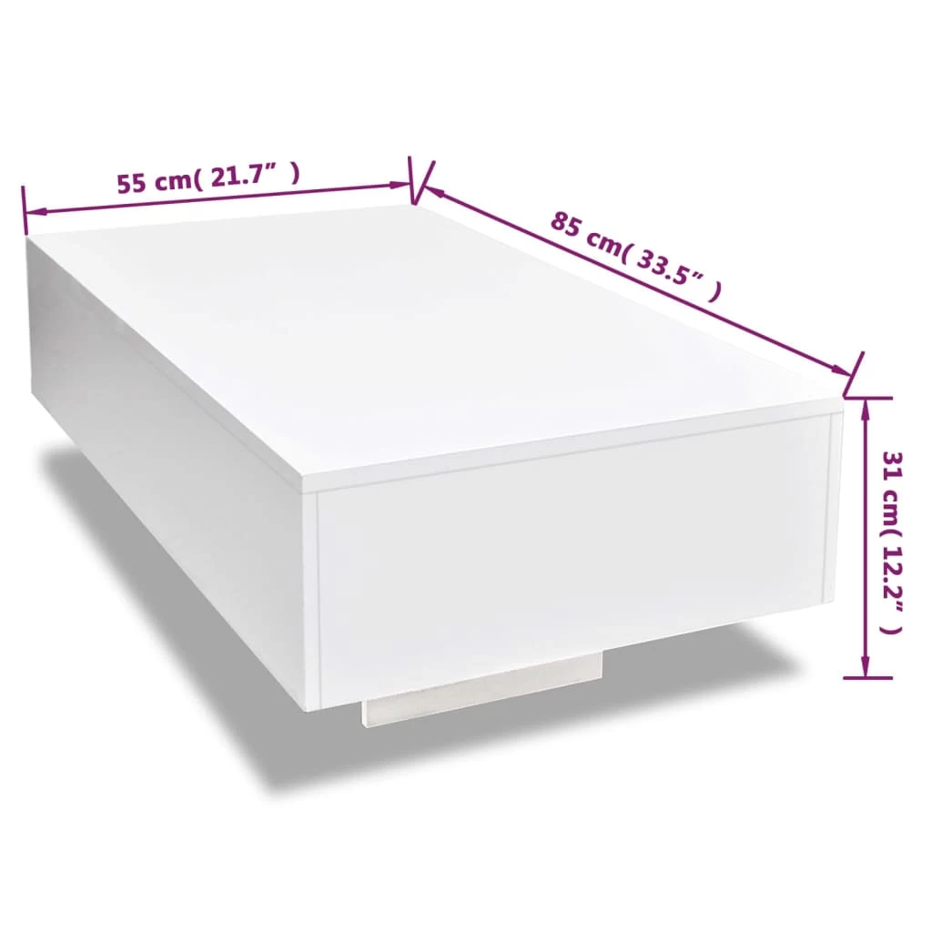 Coffee Table High Gloss White VidaXL - Image 5
