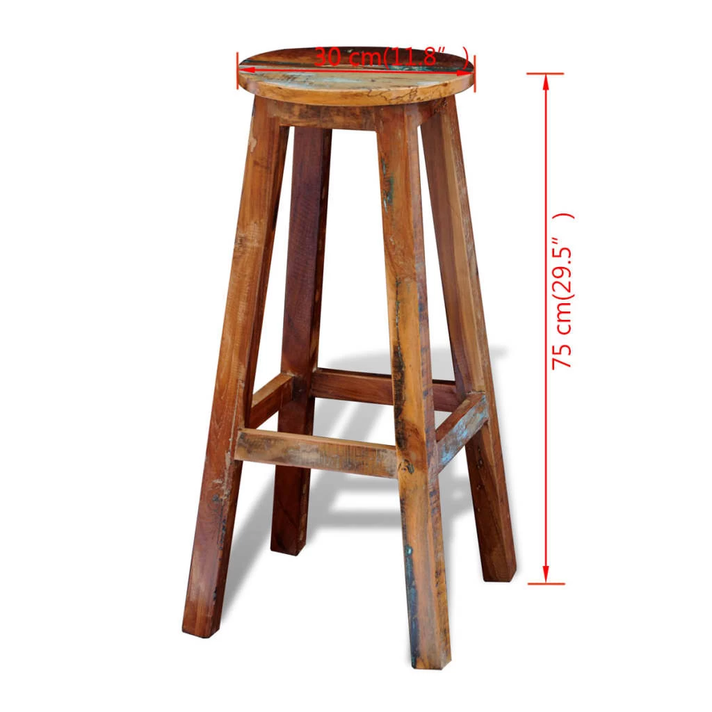 Bar Stool Solid Reclaimed Wood VidaXL - Image 5