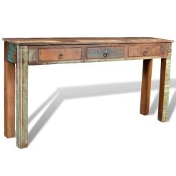 Console Table With 3 Drawers Reclaimed Wood VidaXL