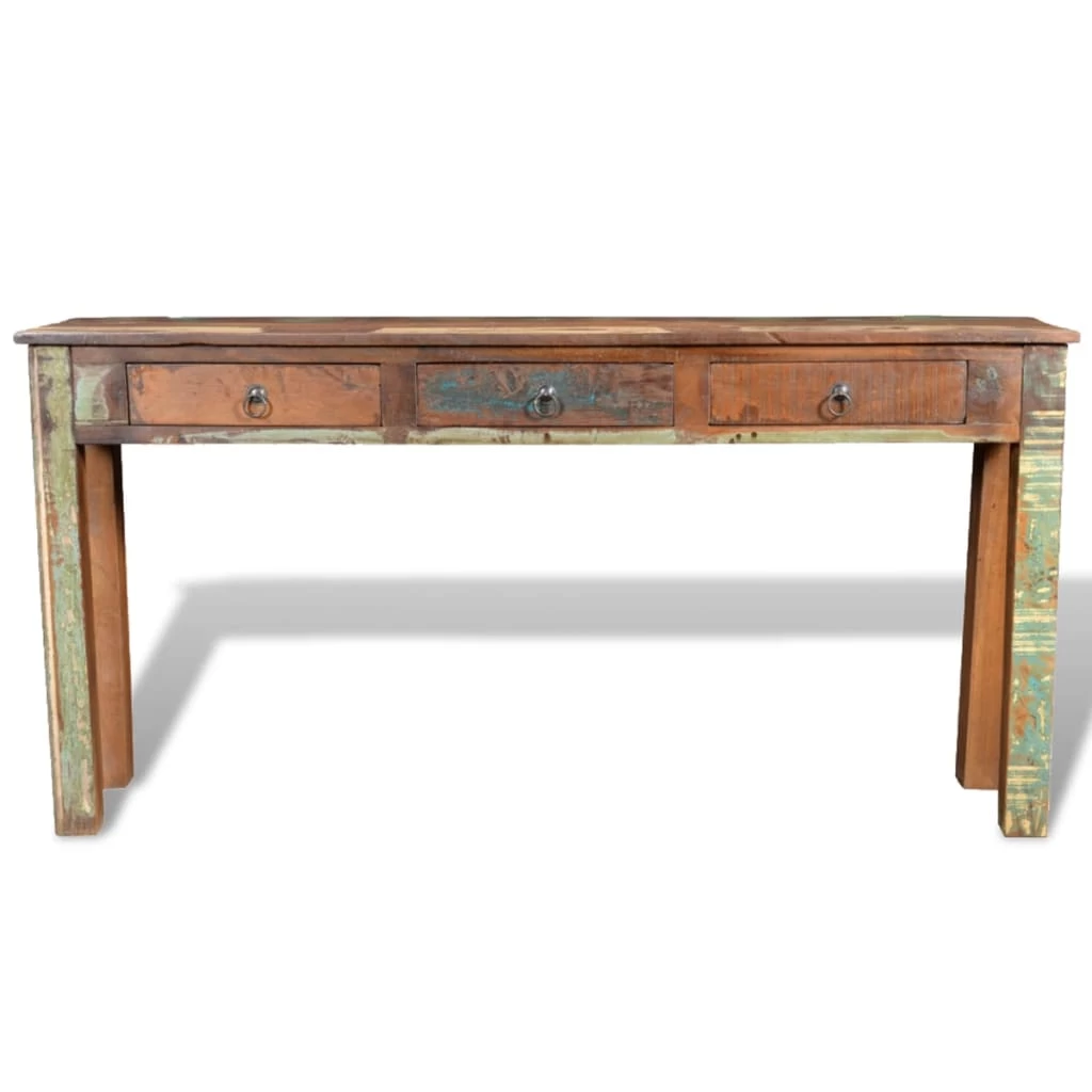 Console Table With 3 Drawers Reclaimed Wood VidaXL - Image 2