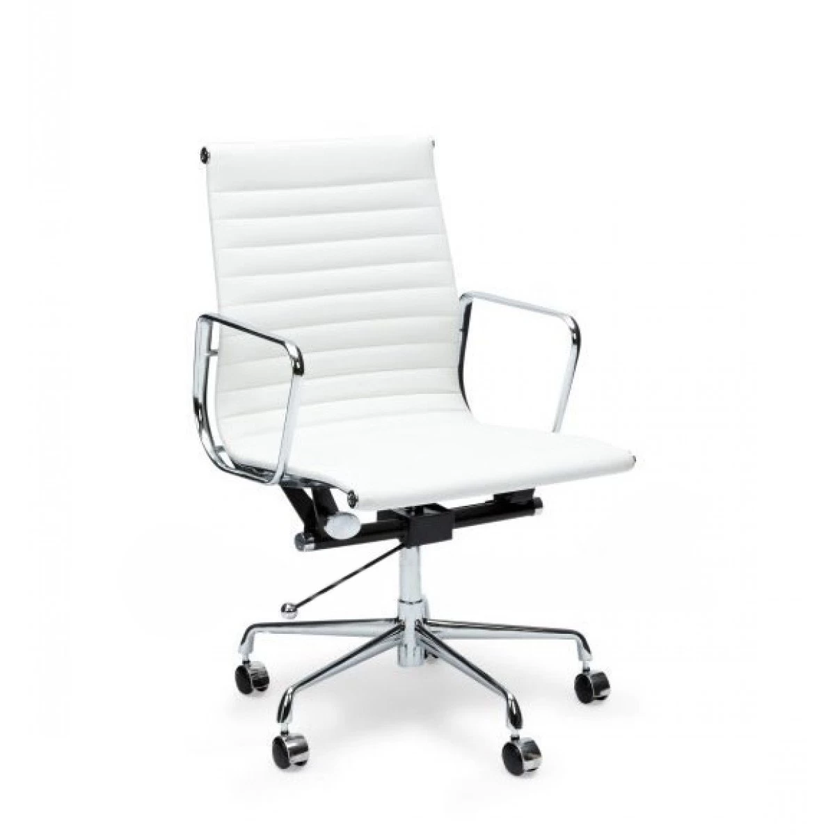 Floyd Low Back Office Chair - White Leather - Image 3