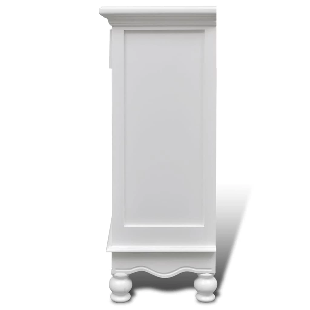 Wooden Cabinet With 2 Doors 1 Drawer White VidaXL - Image 7
