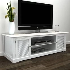 TV Stand White Wood VidaXL