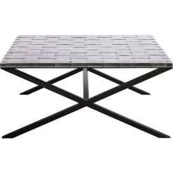 Woven Steel & Iron Coffee Table In Croc Pattern 1m