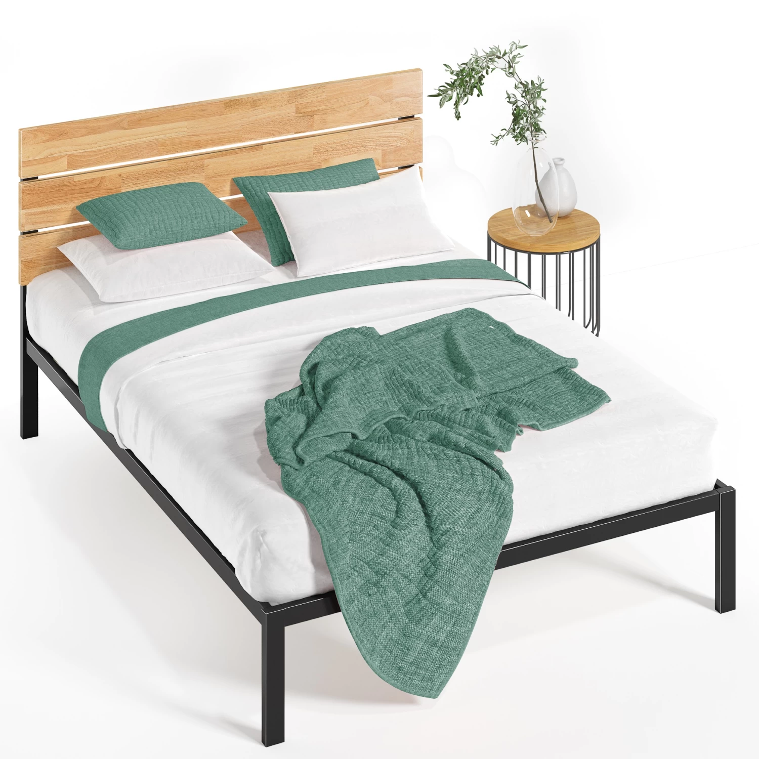 Zinus Industrial Wood & Metal Bed Frame - Image 2