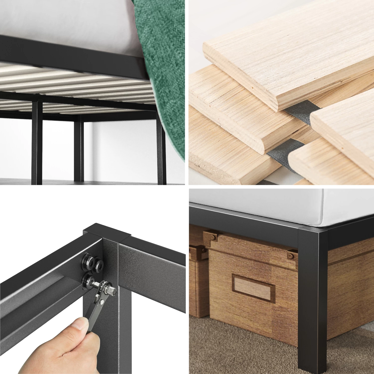 Zinus Industrial Wood & Metal Bed Frame - Image 5