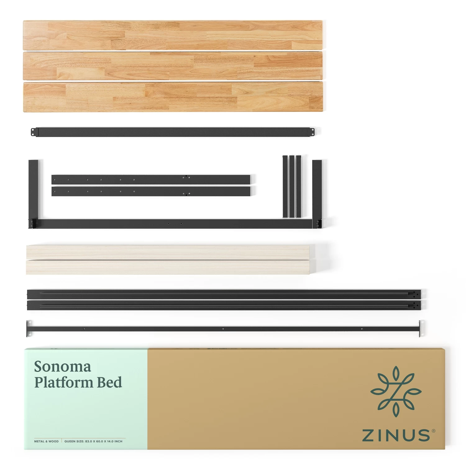 Zinus Industrial Wood & Metal Bed Frame - Image 6